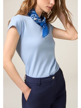 Oltre Oltre T-Shirt G002J004352N024 Turkusowy Slim Fit