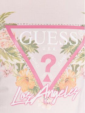 Guess T-shirt Triangle Flowers W3GI41 J1314 Ružičasta Slim Fit