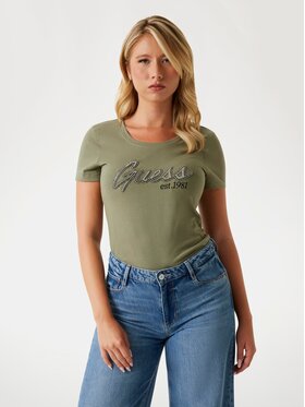 Guess Guess T-Shirt 177027 Zielony Classic Fit