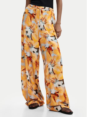 Desigual Desigual Kalhoty z materiálu Pant Preston 26SWPW38 Oranžová Relaxed Fit