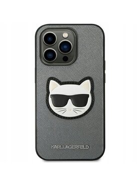 KARL LAGERFELD KARL LAGERFELD Etui na telefon Saffiano Patch Srebrny