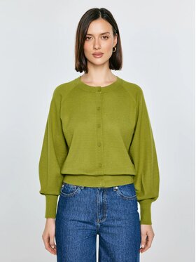 BIG STAR BIG STAR Kardigan SUZANA_301_160 Zielony Basic Fit