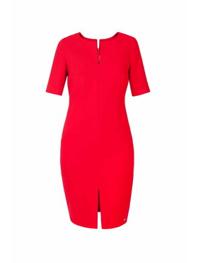 EMOI EMOI Sukienka koktajlowa Czerwona z rozcięciami Czerwony Feminine Fit