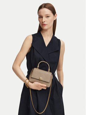 Tory Burch Tory Burch Torebka Charlie Quilted Mini Top Handle Chain Wallet 186032 Beżowy