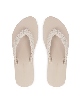Tommy Hilfiger Tommy Hilfiger Čības uz pirksta Th Wedge Cornrow Beach Sandal FW0FW09037 Écru