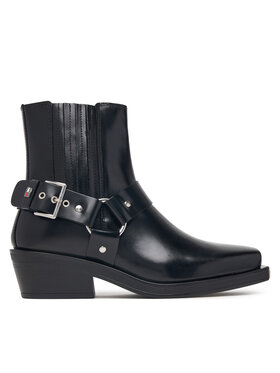 Tommy Jeans Tommy Jeans Stivaletti Tjw Buckle Leather Cowboy Boots EN0EN03143 Nero