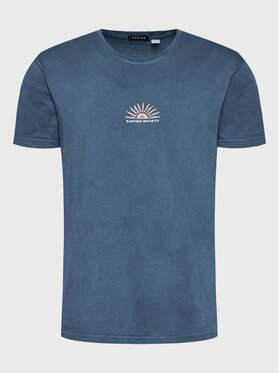 Kaotiko Kaotiko T-Shirt Washed Serenqueti AL024-01-G002 Dunkelblau Regular Fit