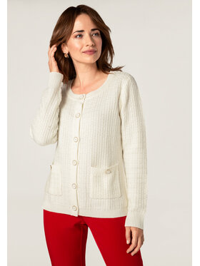 QUIOSQUE QUIOSQUE Kardigan 6TT002 Biały Regular Fit