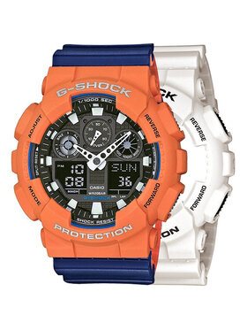 Casio Casio Zegarek SET GA-100B-7AER + BEZEL 10589006 + PASEK 10527467 Niebieski