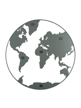MIAhome MIAhome Tablica magnetyczna okrągła Mapa Świata Ø 50 cm szara Szary
