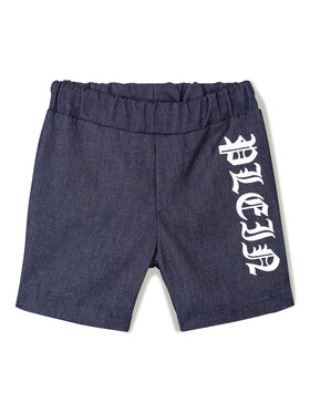 PHILIPP PLEIN PHILIPP PLEIN Šortky z materiálu 30292 Světle modrá Basic Fit