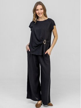 Perso Perso Sada halenka a kalhoty SET266168F Černá Regular Fit