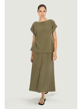 Deni Cler Milano Deni Cler Milano Spódnica midi W-DC-7001-E2-L7-42-1 Zielony A-Line Fit