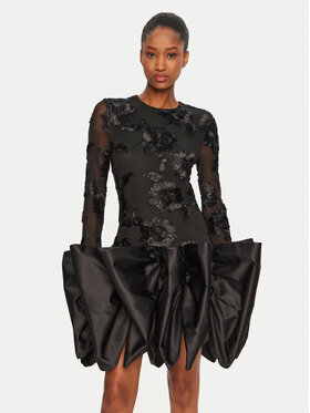 ROTATE ROTATE Коктейльна сукня 114036100 Чорний Slim Fit