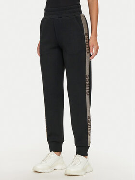 Guess Guess Sportinės kelnės Logo W4YB40 KBYE2 Juoda Regular Fit