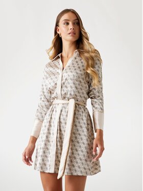 Guess Guess Každodenní šaty 178885 Béžová Classic Fit