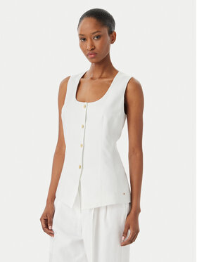 Tommy Hilfiger Tommy Hilfiger Top WW0WW49765 Bijela Slim Fit