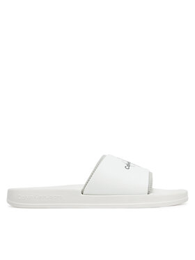 Calvin Klein Jeans Calvin Klein Jeans Pantoletten Slide Rubber Neoprene Monologo YM0YM00361 Weiß