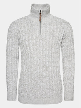 INDICODE INDICODE Sweter Rufus 35-026 Szary Regular Fit