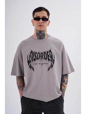 MyStars MyStars T-Shirt Koszulka Z Krótkim Rękawem Oversize Męska Szara Machinist Disorder L Szary Oversize
