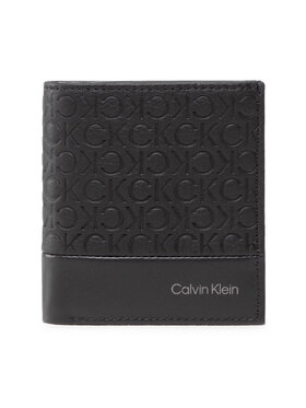 Calvin Klein Calvin Klein Kisméretű férfi pénztárca Subtle Mono Trifold 6Cc W/Coin K50K509765 Fekete