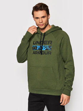Under Armour Under Armour Pulóver Ua Rival Signature 1366363 Zöld Relaxed Fit