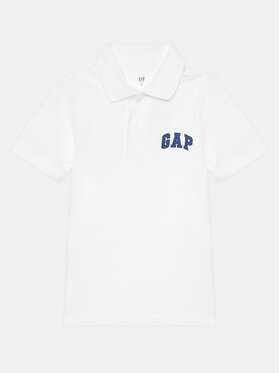 Gap Gap Тениска с яка и копчета 843607-01 Бял Regular Fit