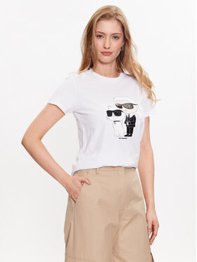 KARL LAGERFELD KARL LAGERFELD T-Shirt Ikonik 2.0 230W1704 Biały Regular Fit