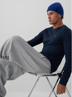 4F 4F Longsleeve ESSENTIAL Granatowy Slim Fit