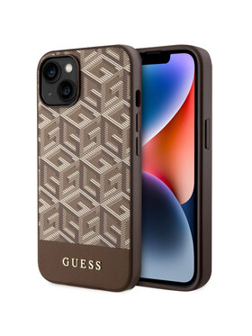 Guess Guess Etui na telefon iPhone 14 Plus Brązowy