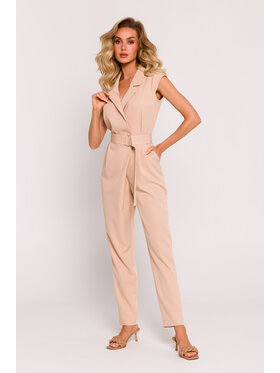 Made of Emotion Made of Emotion Kombinezon M780 Beżowy Generous Fit