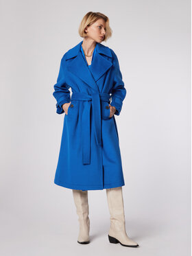 Simple Simple Płaszcz przejściowy PLD502-02 Niebieski Relaxed Fit