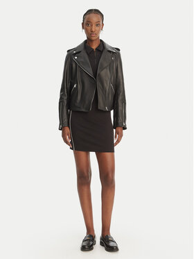 HUGO HUGO Шкіряна куртка Lujana 50551255 Чорний Regular Fit