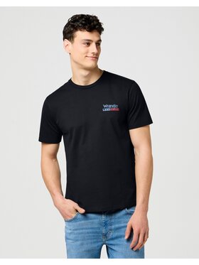 Wrangler Wrangler T-Shirt SMALL AMERICANA Czarny Regular Fit