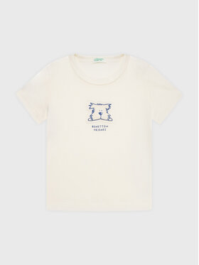 United Colors Of Benetton United Colors Of Benetton T-krekls 3I1XA1007 Écru Regular Fit
