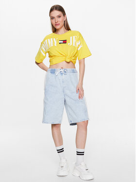 Tommy Jeans Majica Archive DW0DW15459 Rumena Oversize