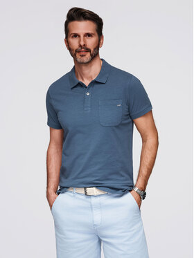 Ombre Ombre Polo OM-POWS-0142 Granatowy Regular Fit