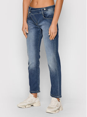 Please Please Jeans hlače P0K5BQ2W4O Modra Relaxed Fit