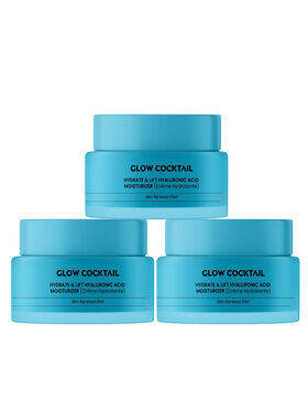 Glow Cocktail Glow Cocktail 3 x nawilżający i liftingujący krem z kwasem hialuronowym 50 ml Zestaw do pielęgnacji skóry