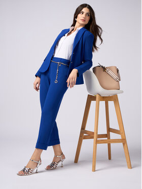 Oltre Oltre Spodnie materiałowe P287R008384N024 Turkusowy Regular Fit