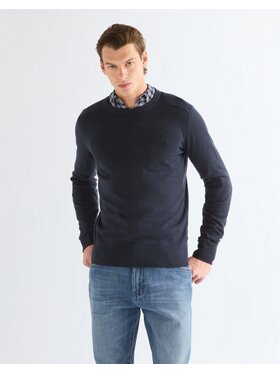 Wrangler Wrangler Sweter CREW NECK KNIT Niebieski Regular Fit