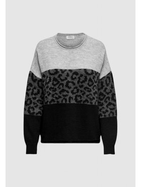 ONLY ONLY Maglione Onljade Animal Ls O-Neck Noos Knt Grigio Regular Fit
