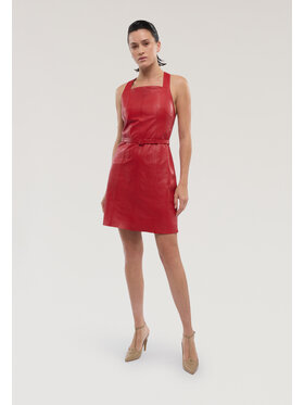 Trussardi Trussardi Sukienka skórzana 7876A001827N016 Czerwony A-Line Fit