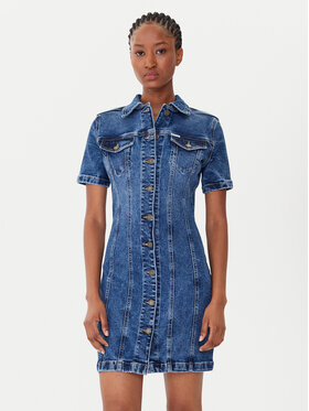 Guess Jeans Guess Jeans Jeans obleka W5YK55 D5R11 Modra Slim Fit