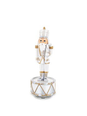 MIAhome MIAhome Figurka Pozytywka - Dziadek do Orzechów na bębenku Srebrny