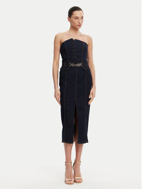Fracomina Fracomina Džínsové šaty FR25SD4010D46093 Tmavomodrá Slim Fit