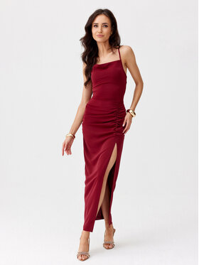 Roco Fashion Roco Fashion Koktejlové šaty Aria Bordó Slim Fit