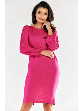 Awama Awama Večerní šaty A551 Fialová Basic Fit