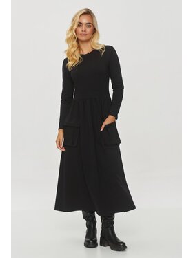 Makadamia Makadamia Sukienka codzienna M843 Czarny Regular Fit