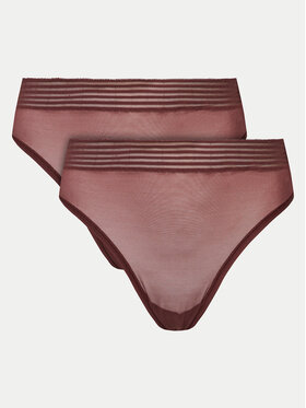 Triumph Triumph Set 2 perechi de chiloți tanga Tempting Sheer 10218590 Maro